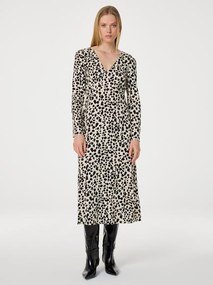 Fabienne Chapot Doris Abstract Midi Dress, White/Black, White/Black