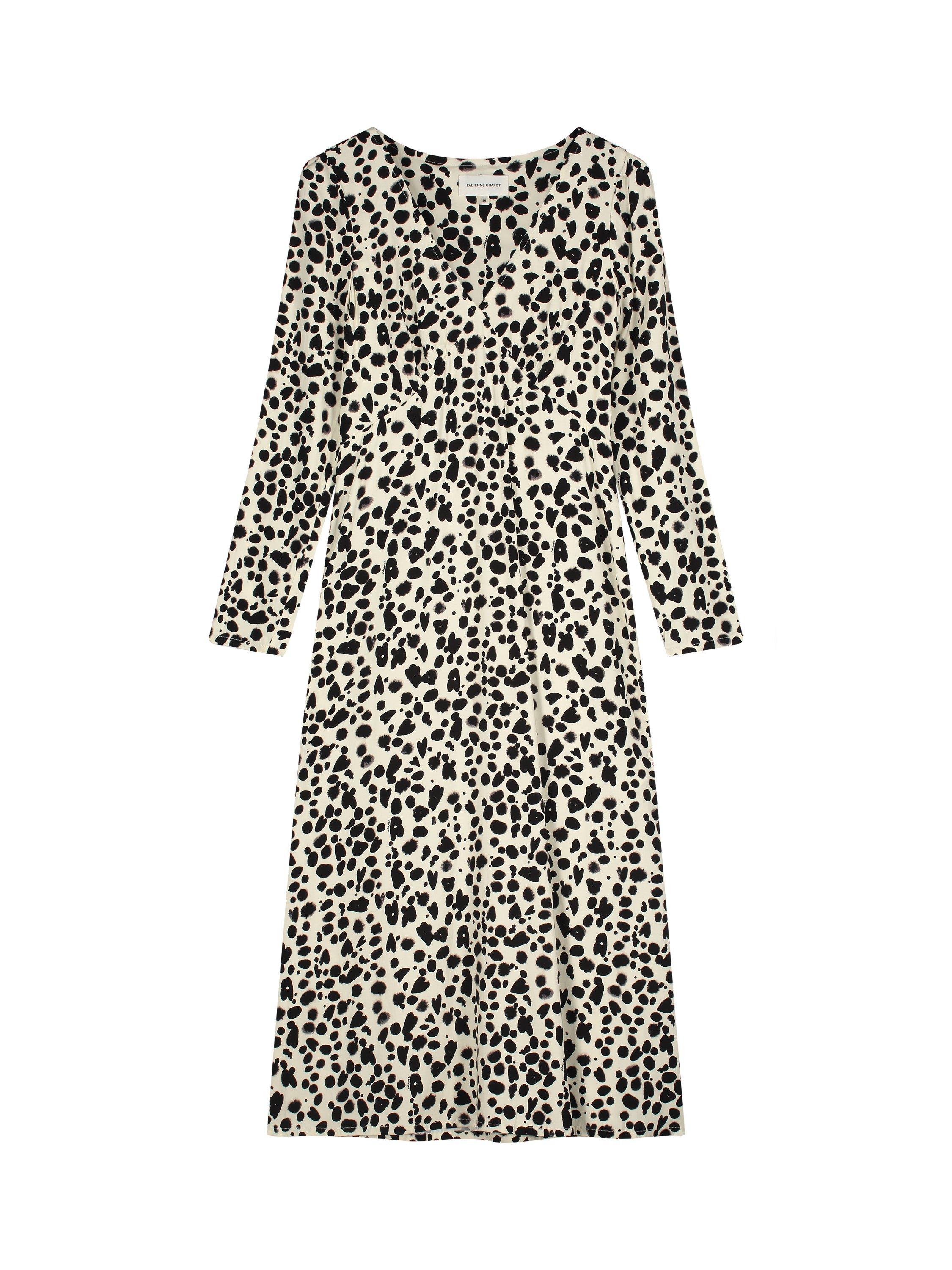 Product image 4 of 5, which shows Fabienne Chapot Doris Abstract Midi Dress, White/Black, 36