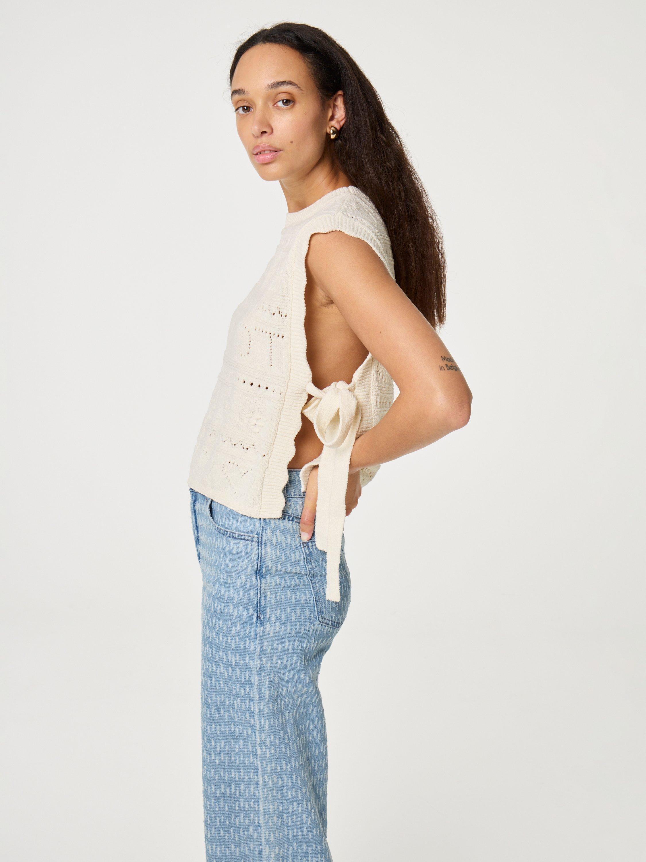 Product image 2 of 6, which shows Fabienne Chapot Kamilla Knitted Top, Cream, S