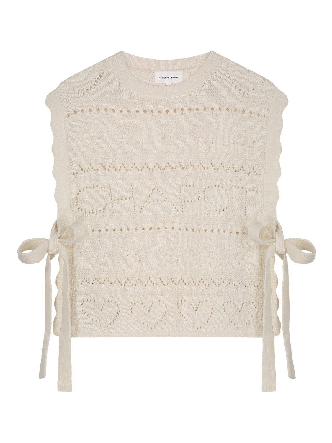 Product image 5 of 6, which shows Fabienne Chapot Kamilla Knitted Top, Cream, S