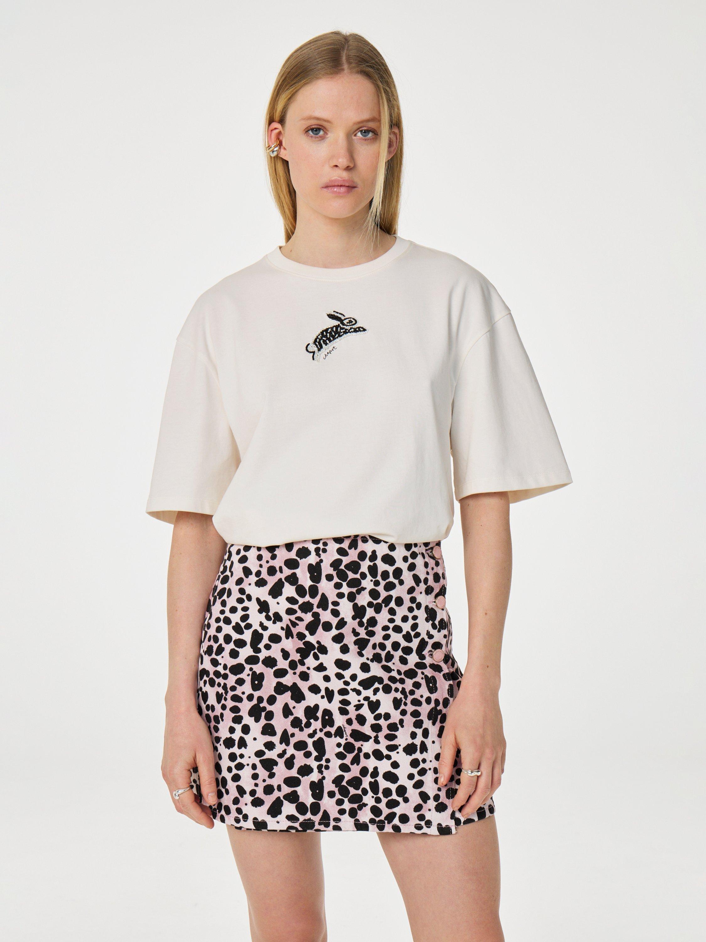 Product image 2 of 5, which shows Fabienne Chapot Benja T-Shirt, White/Black, S