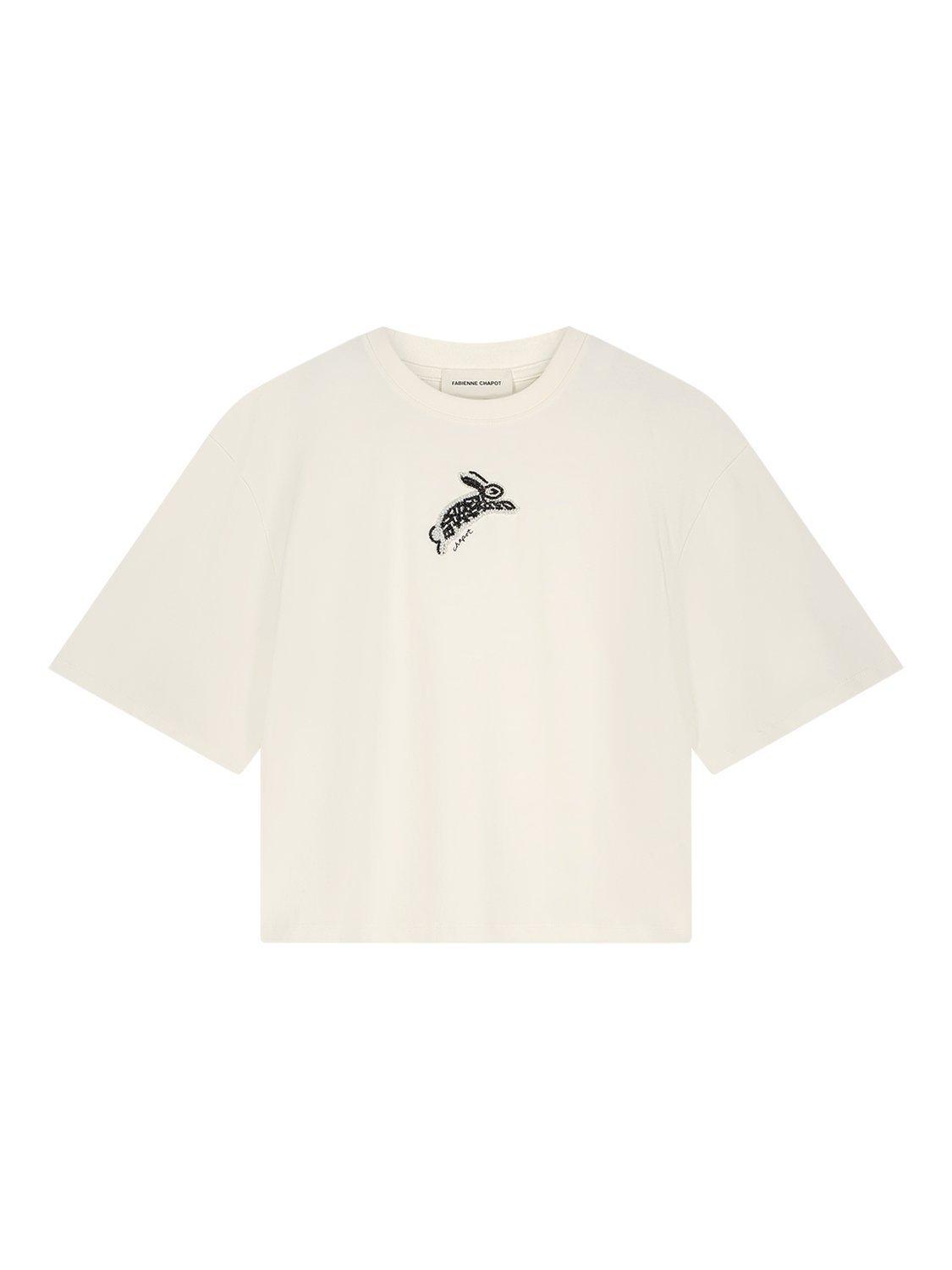 Product image 4 of 5, which shows Fabienne Chapot Benja T-Shirt, White/Black, S