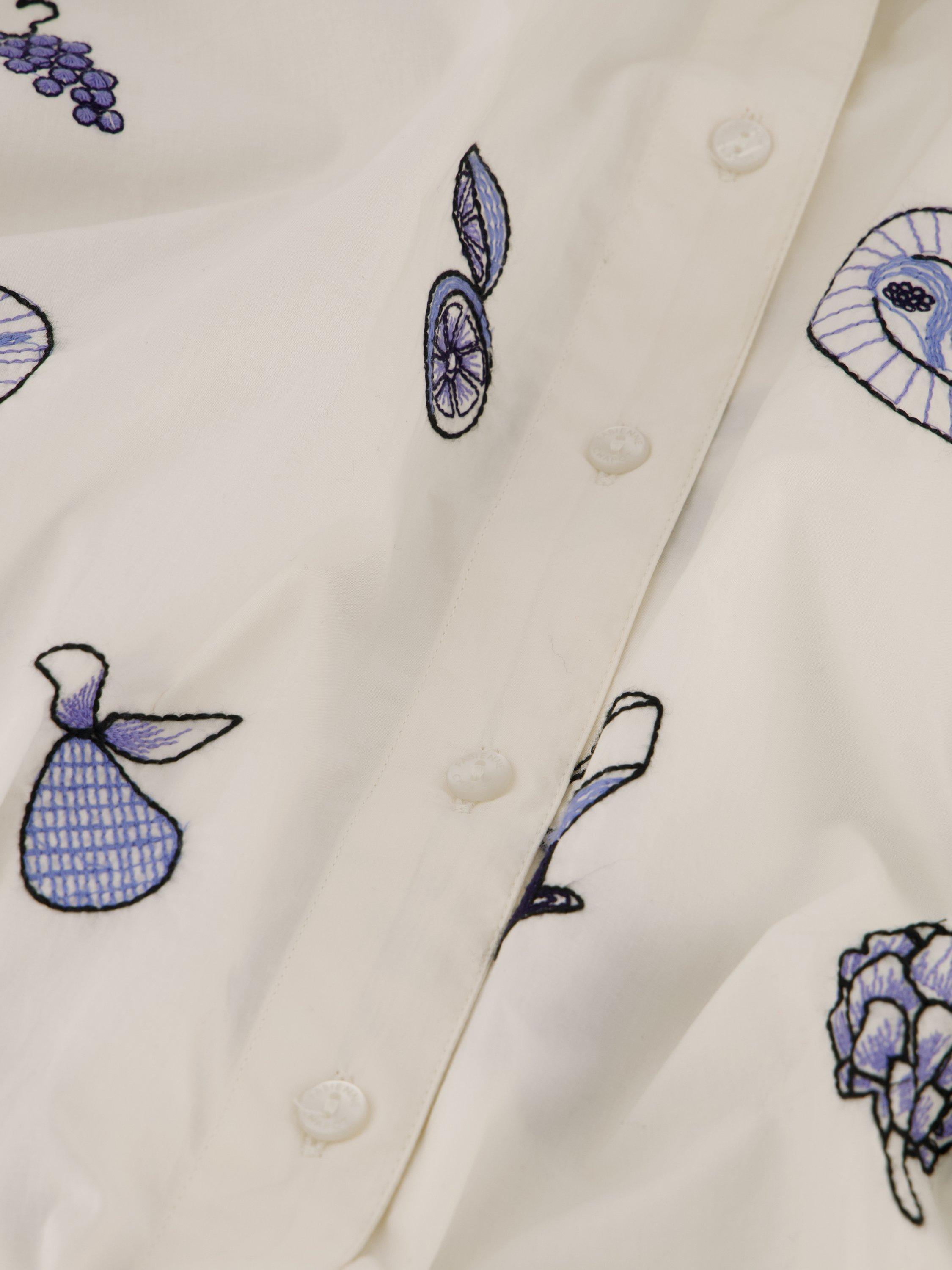 Product image 5 of 5, which shows Fabienne Chapot Lilot Embroidered Shirt, White/Blue, 38
