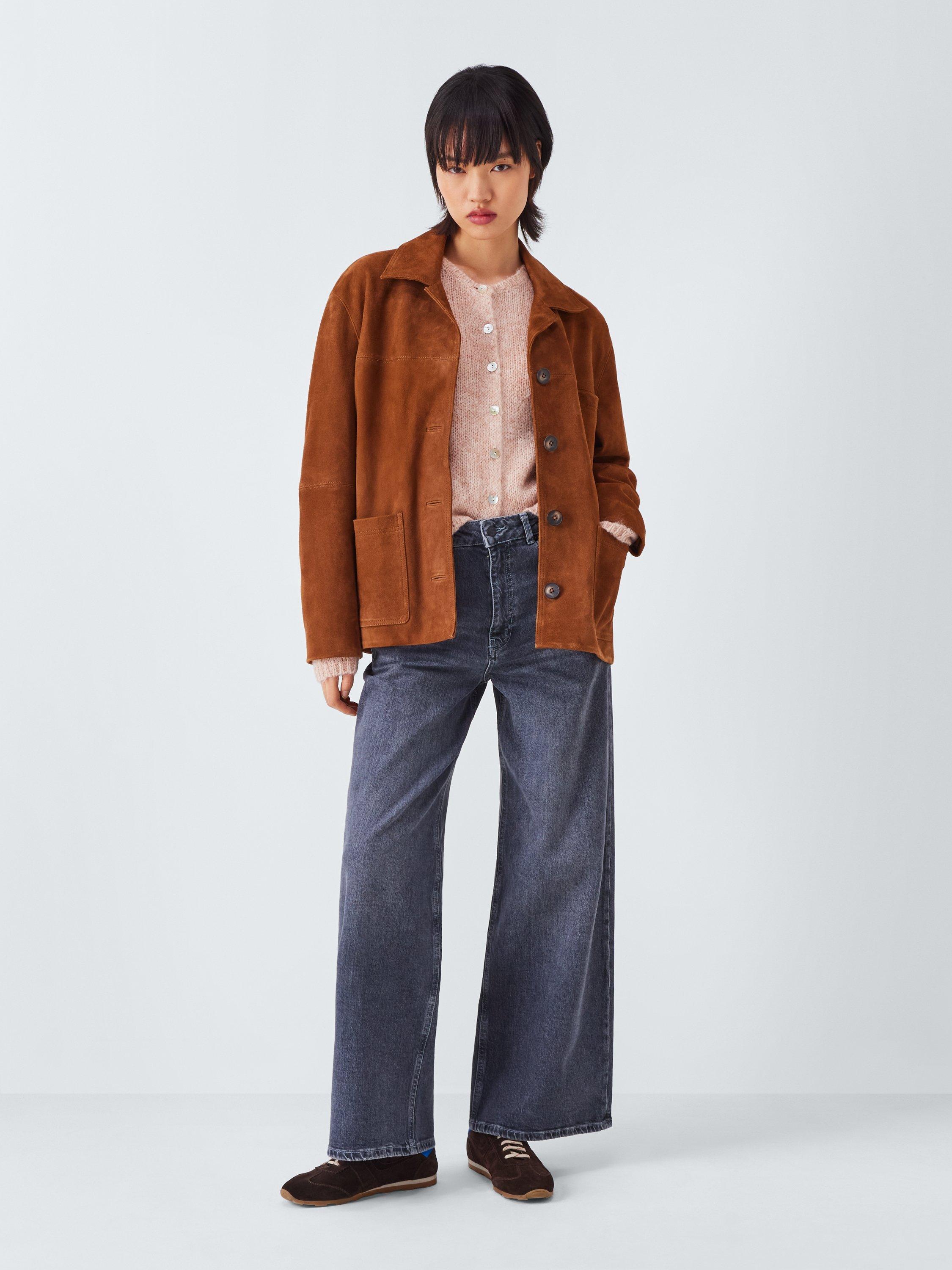 Product image 3 of 6, which shows AND/OR Poppy Wool Blend Cardigan, Pink, XS