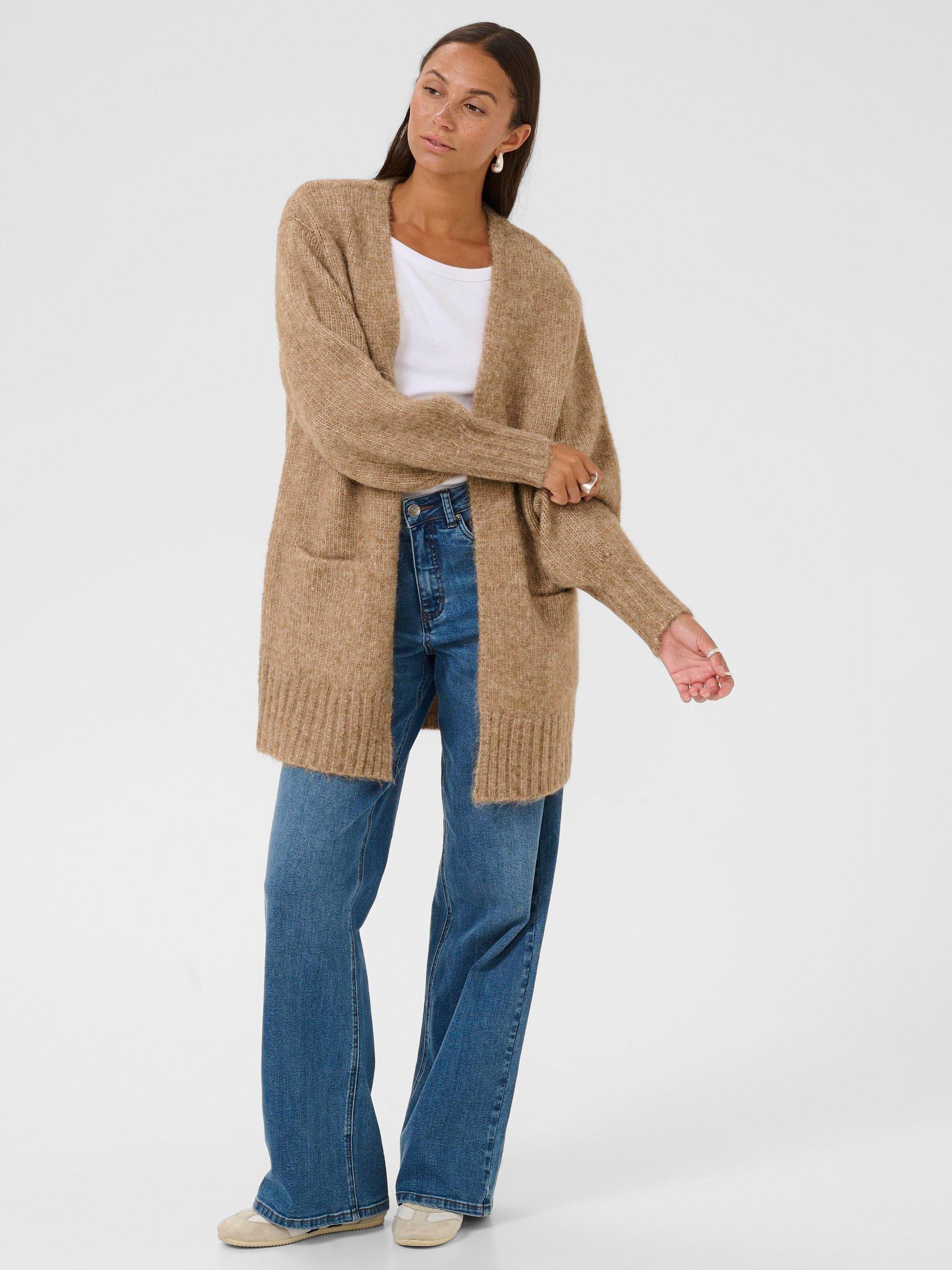 Product image 3 of 6, which shows KAFFE KAtrina Loose Fit Wool Blend Longline Cardigan, XS