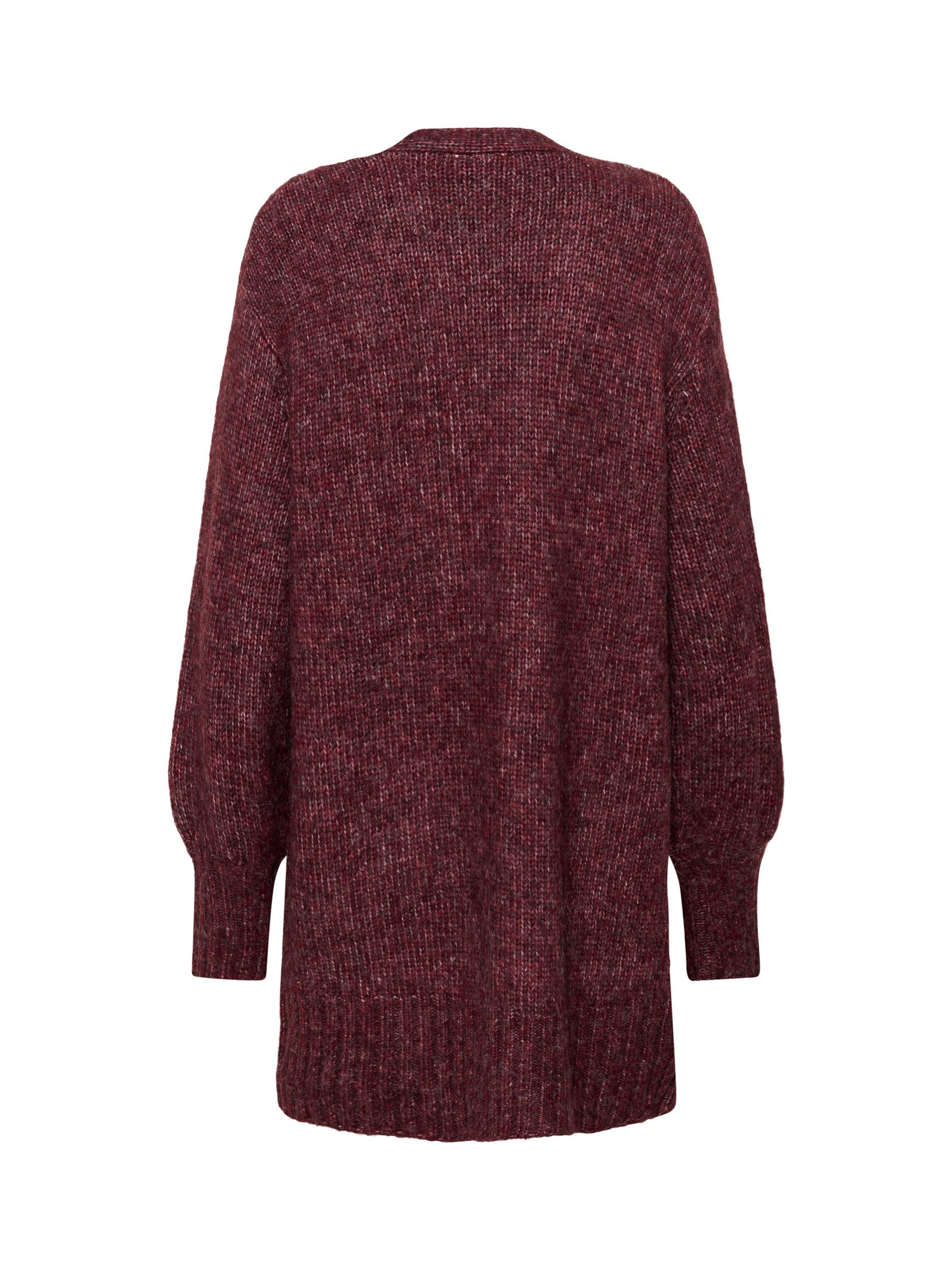 Product image 6 of 6, which shows KAFFE KAtrina Loose Fit Wool Blend Longline Cardigan, Mid Red, XS