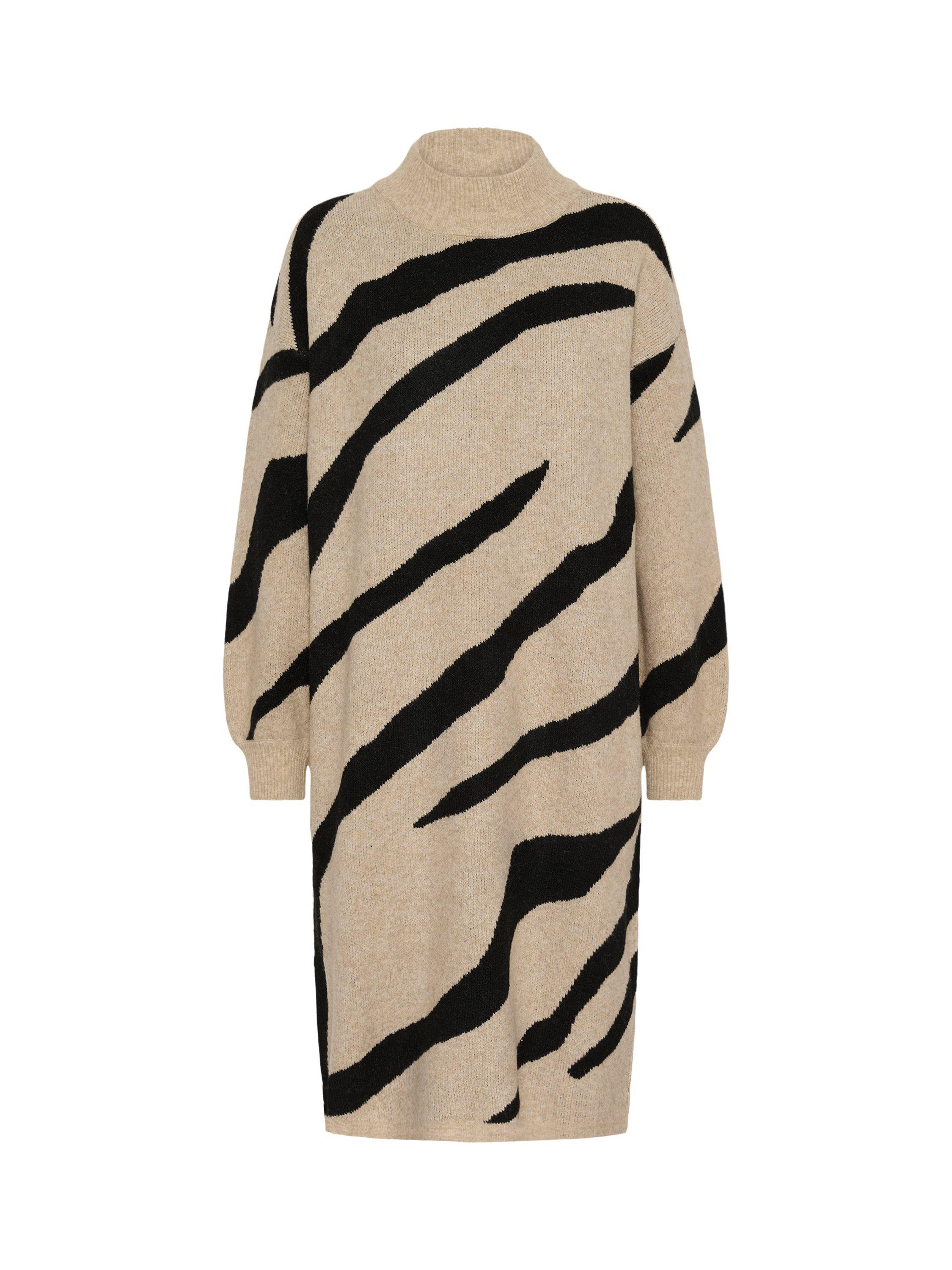 Product image 5 of 6, which shows KAFFE Wilma Stripe Jumper Dress, Black/Beige, XS