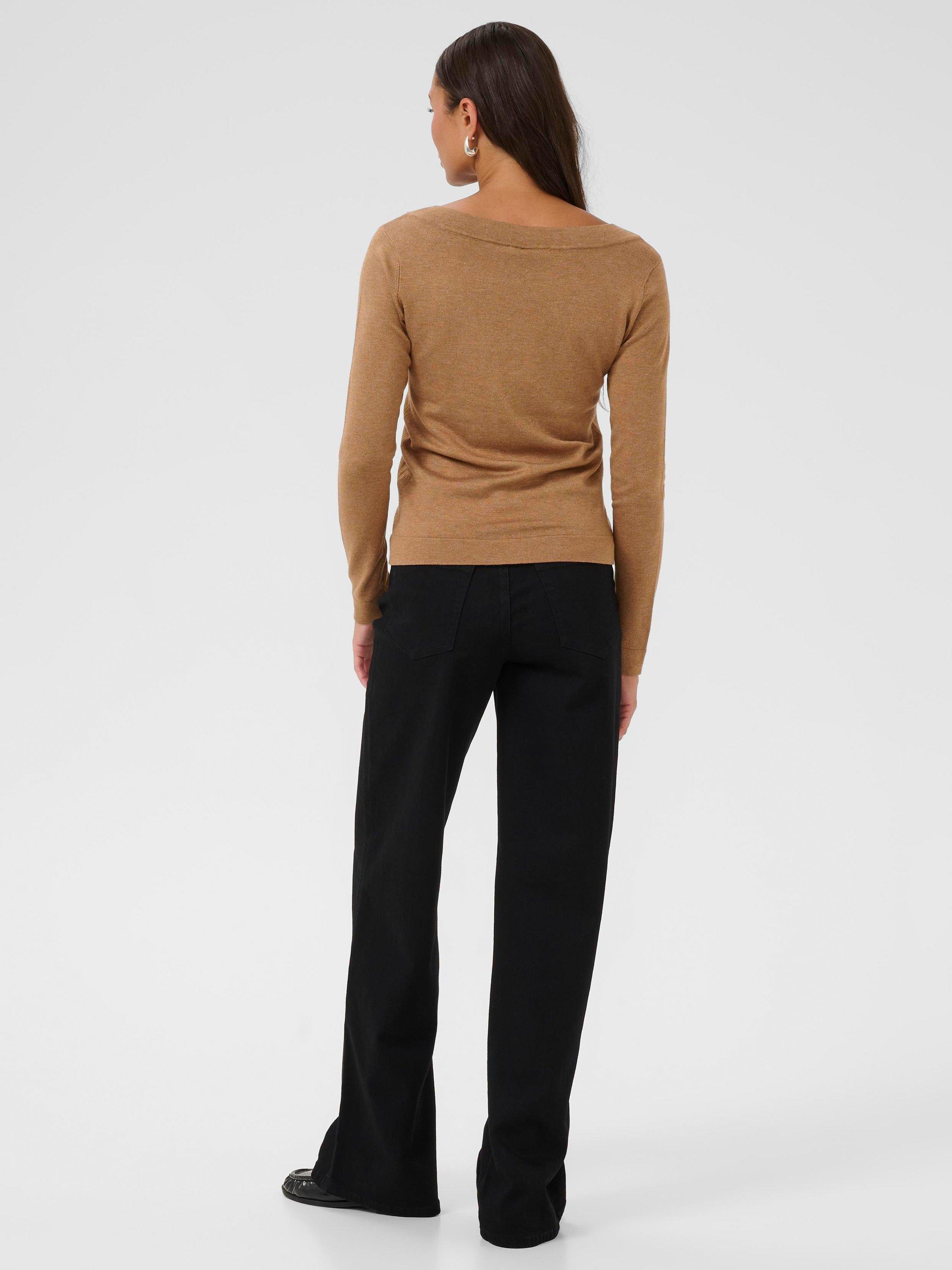 Product image 2 of 6, which shows KAFFE Lizza Long Sleeve Jumper, Toasted Coconut, XS