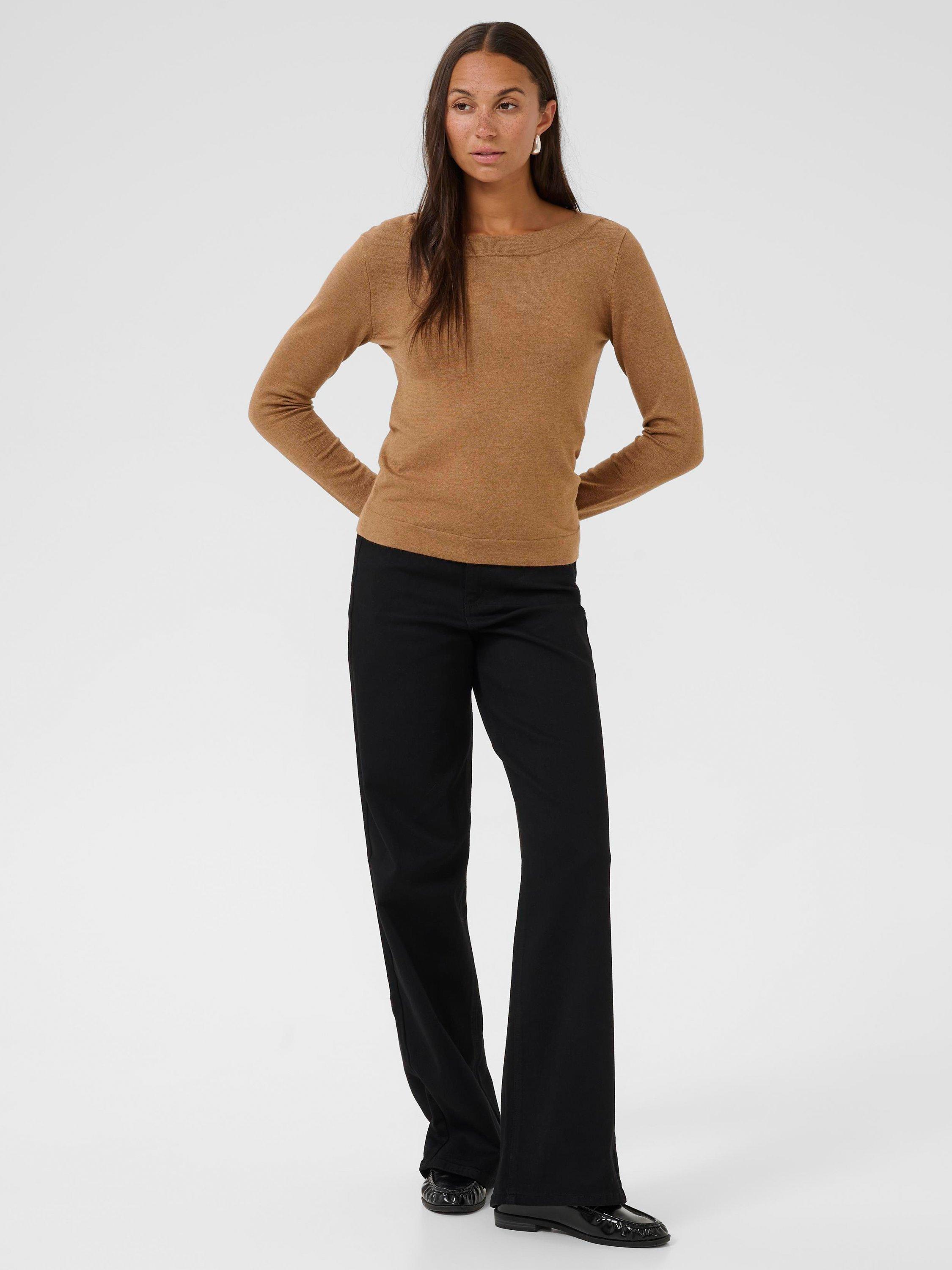 Product image 3 of 6, which shows KAFFE Lizza Long Sleeve Jumper, Toasted Coconut, XS
