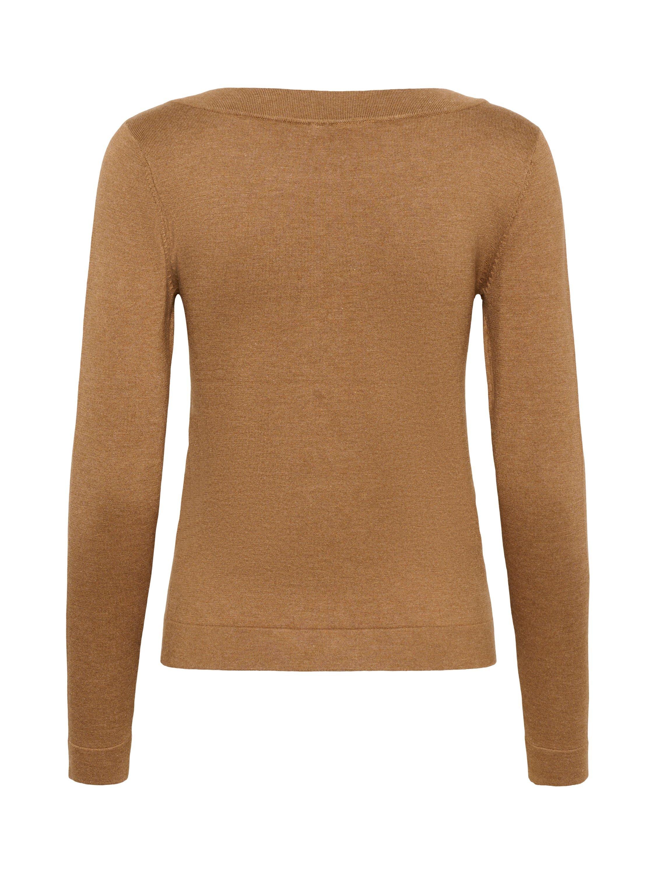 Product image 6 of 6, which shows KAFFE Lizza Long Sleeve Jumper, Toasted Coconut, XS