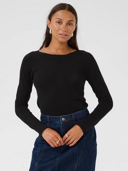 KAFFE Lizza Long Sleeve Jumper, Black Deep