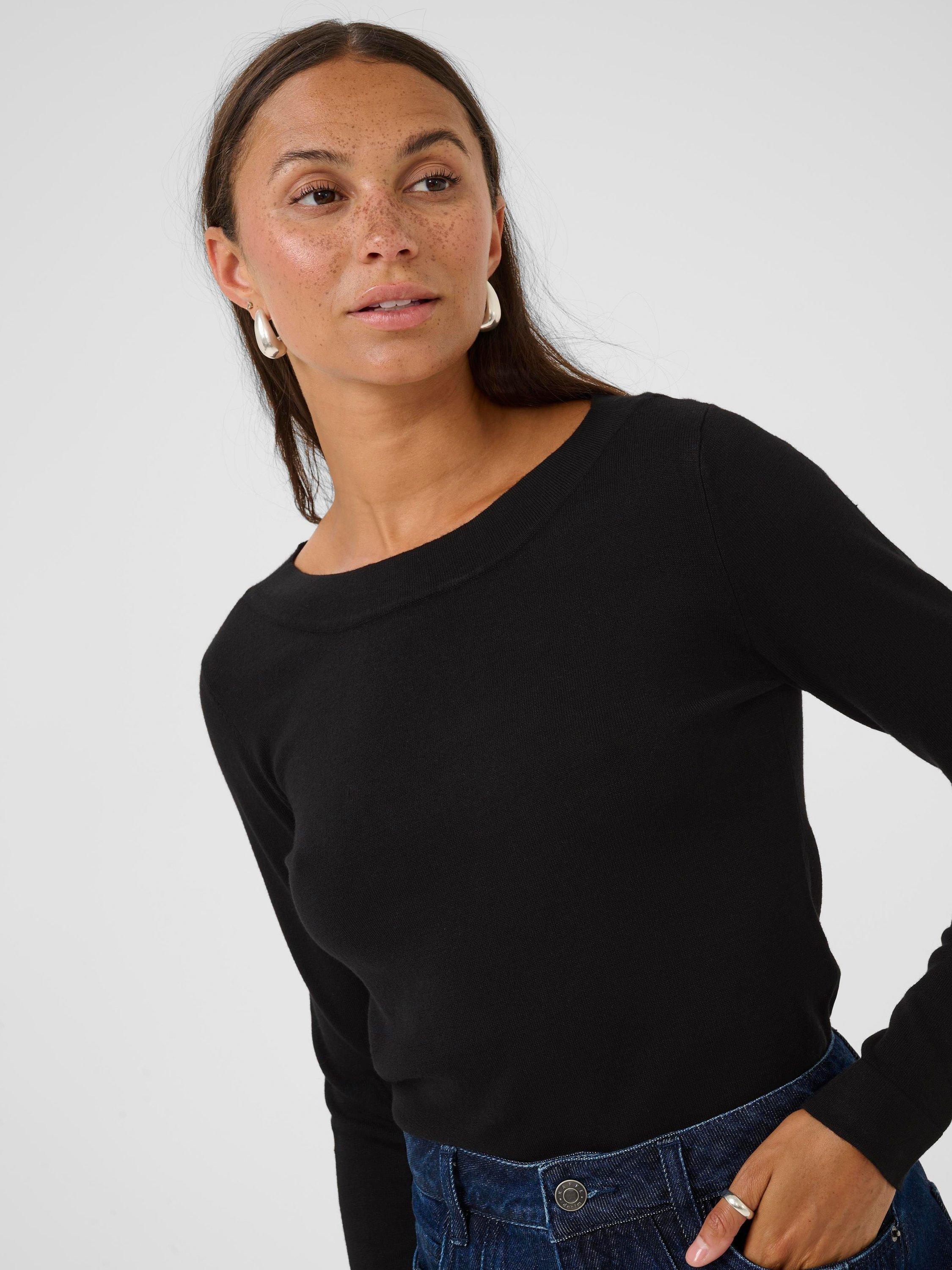 Product image 4 of 6, which shows KAFFE Lizza Long Sleeve Jumper, Black Deep, XS