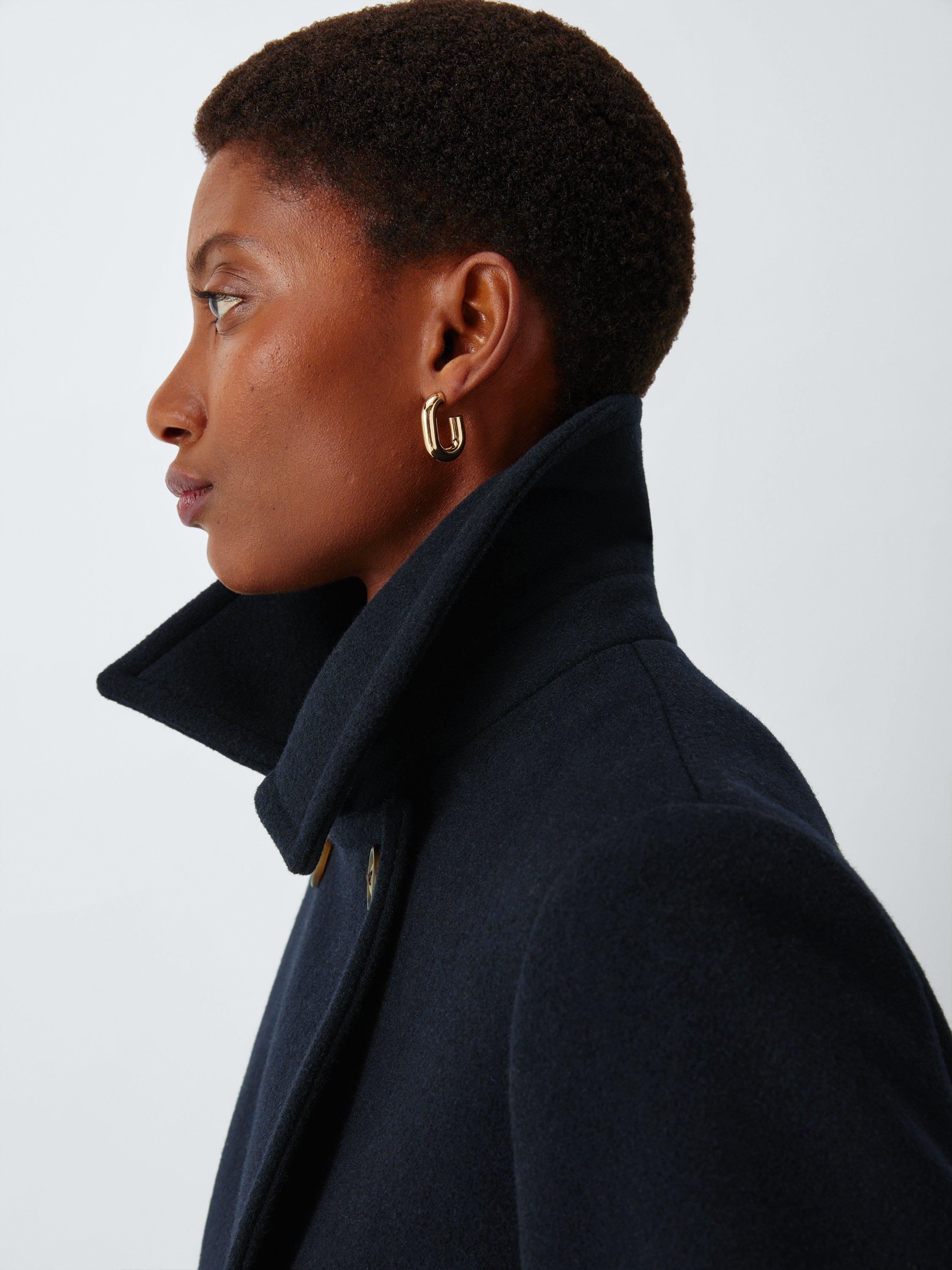 Product image 5 of 7, which shows John Lewis Double Breasted Wool Blend Peacoat, Navy, 8