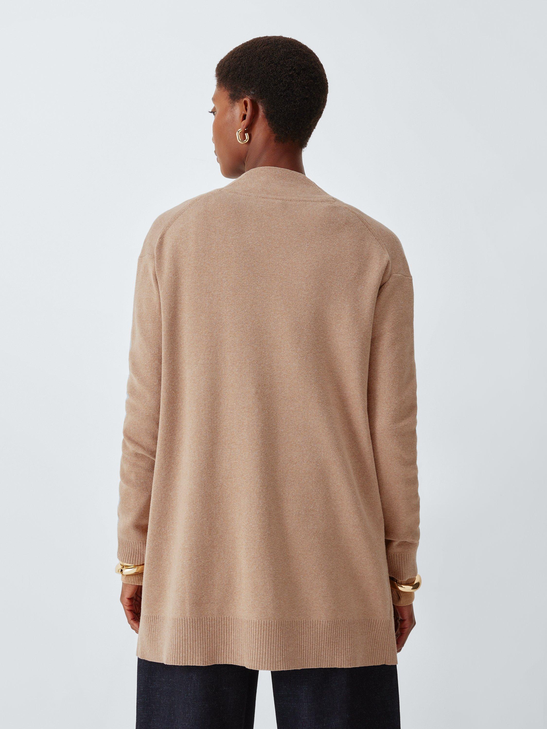 Product image 2 of 7, which shows John Lewis Edge to Edge Cotton Blend Cardigan, Camel, 8