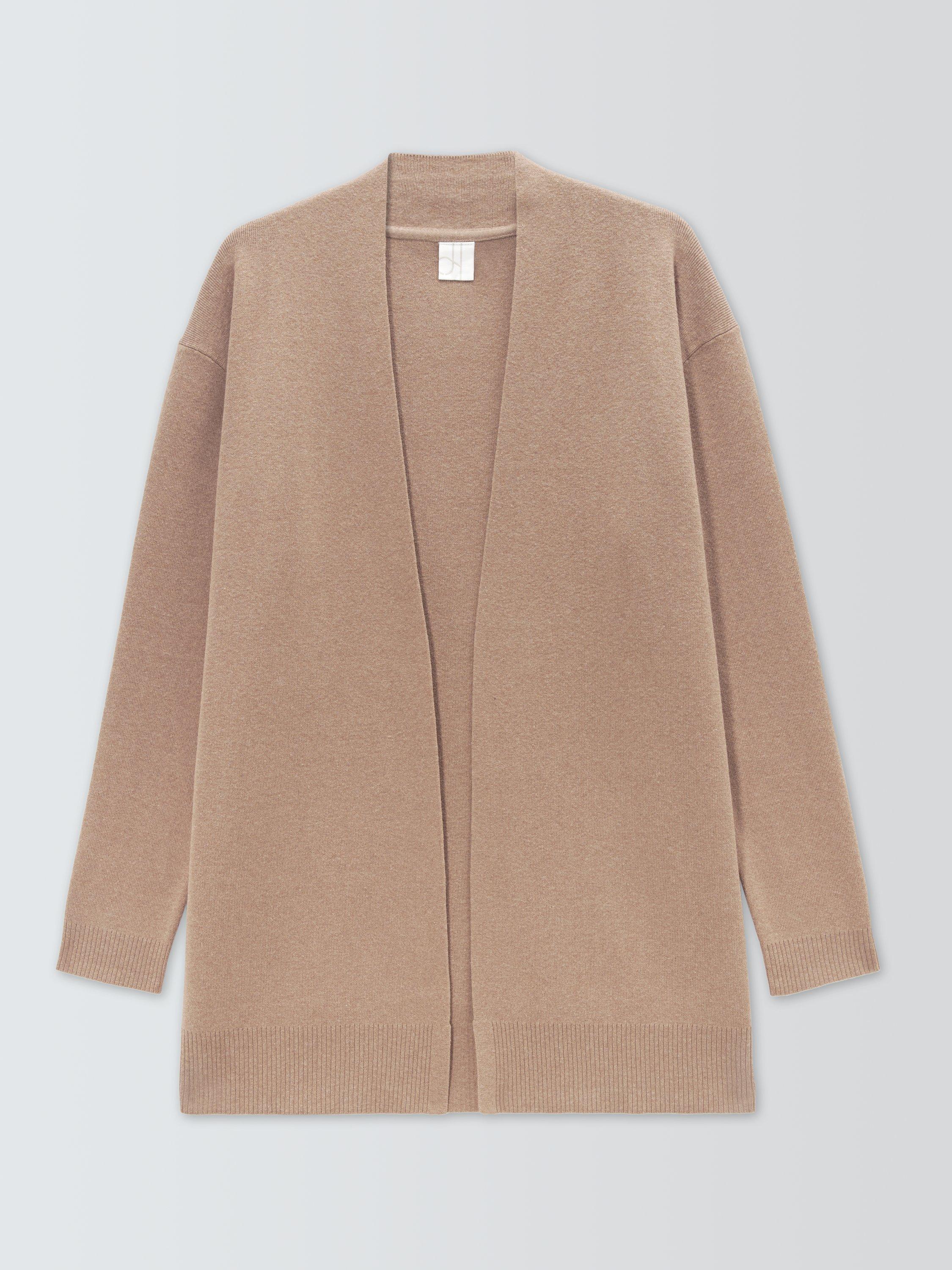 Product image 4 of 7, which shows John Lewis Edge to Edge Cotton Blend Cardigan, Camel, 8