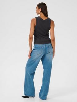 KAFFE Carna Embellished Vest Top, Black Oyster - view 2, Black Oyster