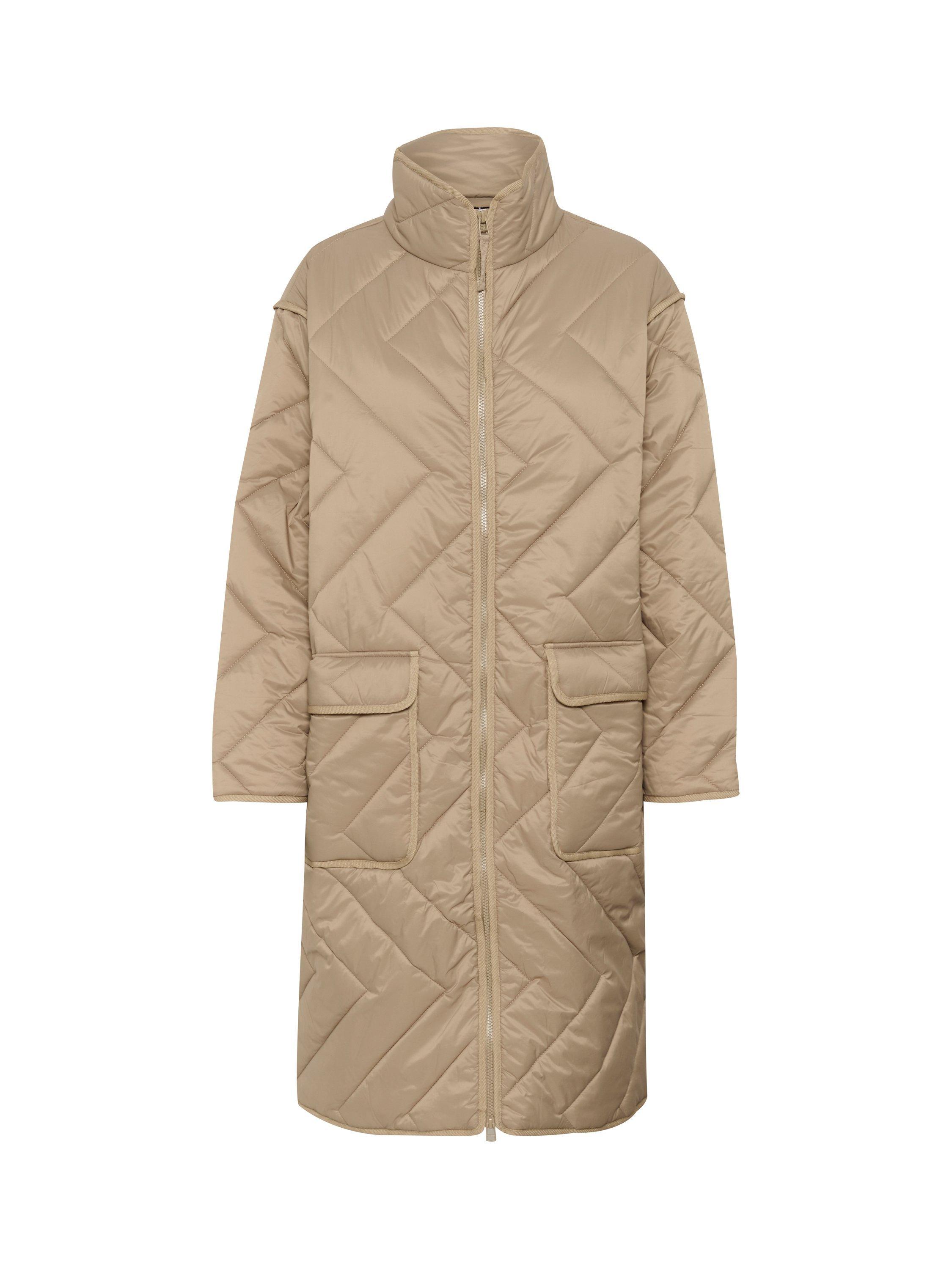Saint Tropez Lucinda Quilted Longline Coat, Petrified Oak