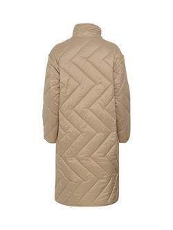Saint Tropez Lucinda Quilted Longline Coat, Petrified Oak - view 2, Petrified Oak