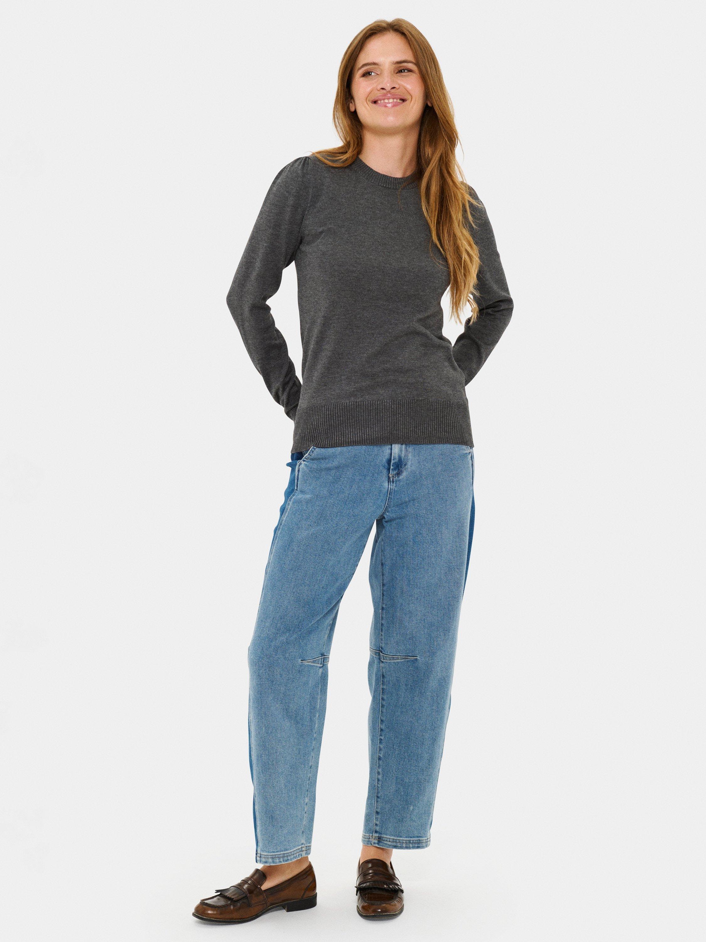 Product image 3 of 6, which shows Saint Tropez Mila Jumper, Grey Iron Melange, XS