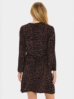 Saint Tropez ZhilaSZ Leopard Flared Pullover, Chocolate Brown - view 2, Chocolate Brown