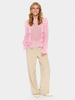 Saint Tropez Labelle Sheer Blouse - view 2, Pink Nectar