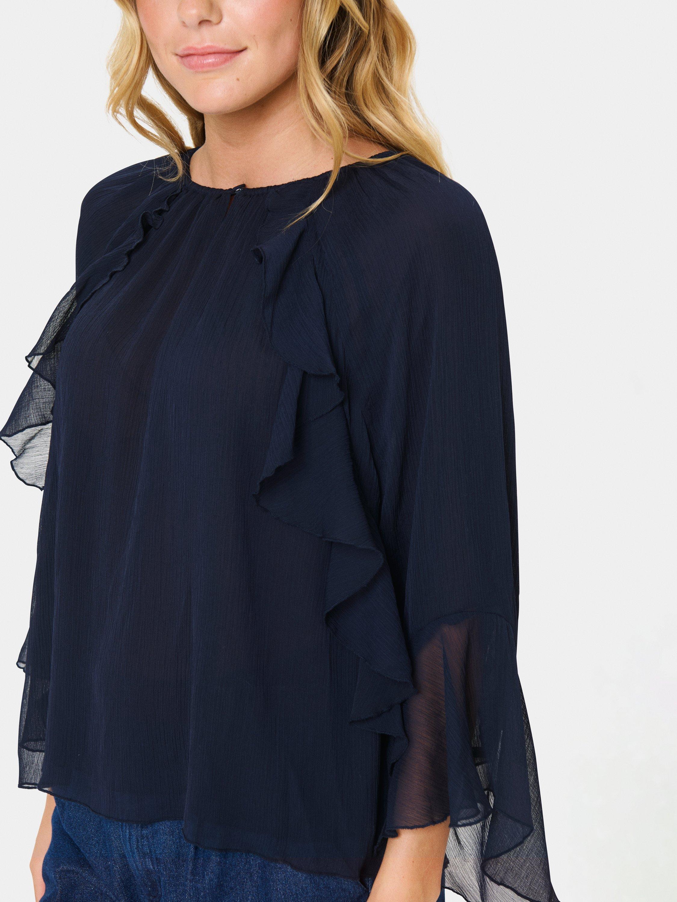 Product image 4 of 6, which shows Saint Tropez Mavis Ruffle Top, Night Sky, XS