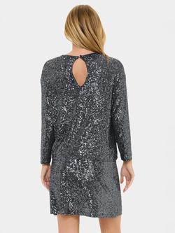 Saint Tropez Reyana Sequin Long Sleeve Top, Grey Iron - view 2, Grey Iron