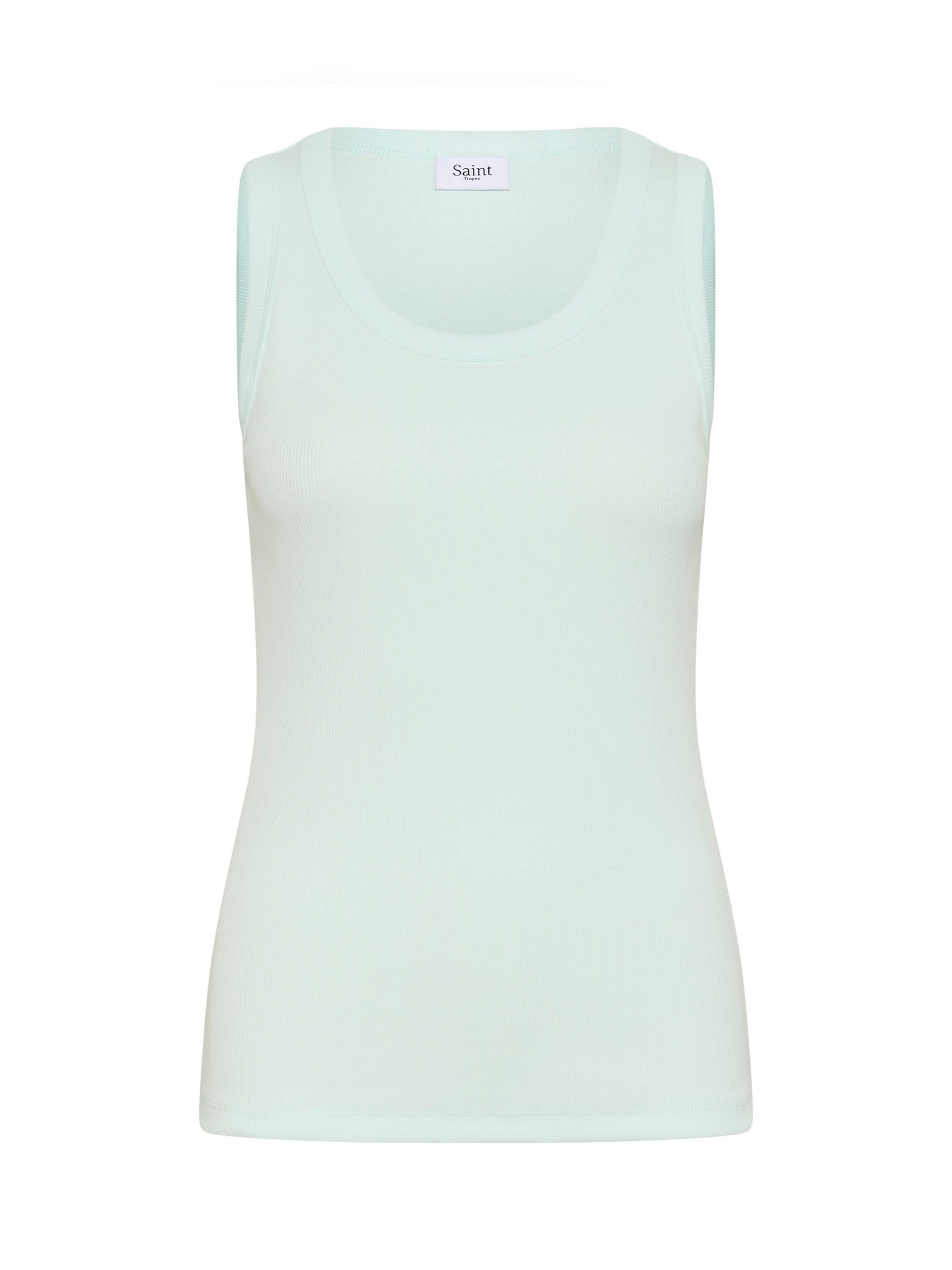 Product image 5 of 6, which shows Saint Tropez Aster Organic Cotton Rich Tank Top, Saltwater Slide, XS