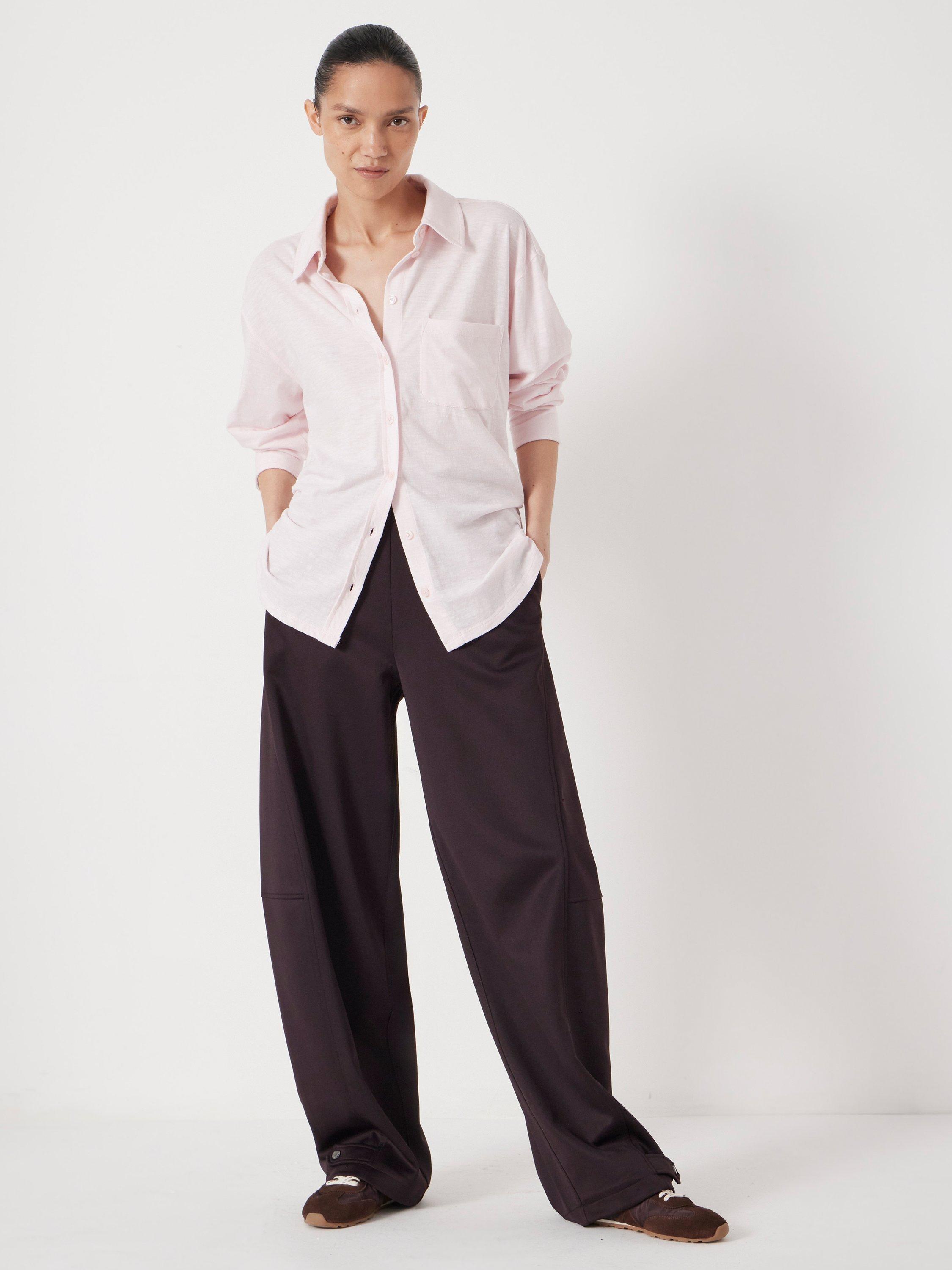 Product image 2 of 5, which shows HUSH Jersey Slub Long Sleeve Shirt, Soft Pink, L-XL