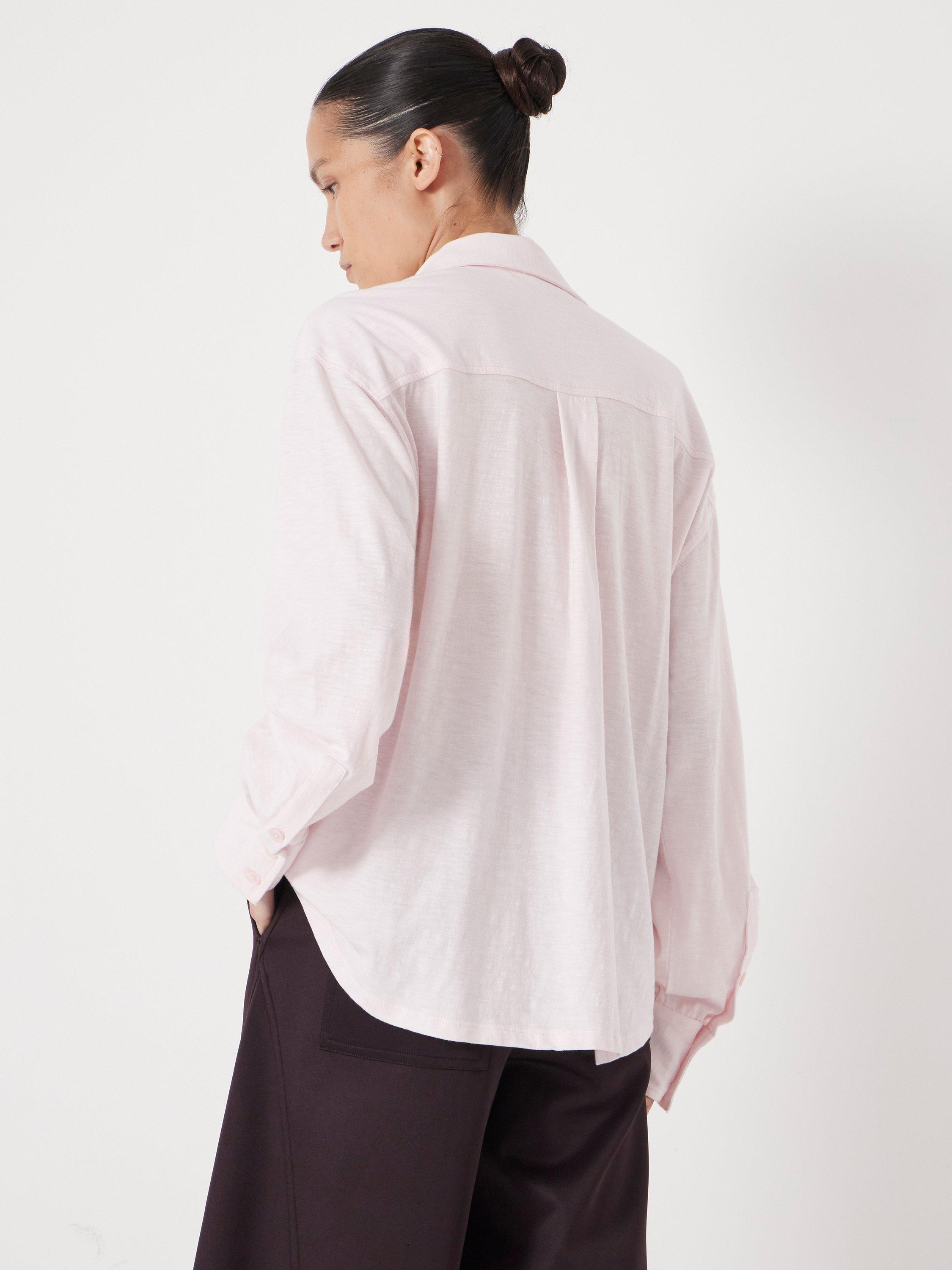 Product image 3 of 5, which shows HUSH Jersey Slub Long Sleeve Shirt, Soft Pink, L-XL