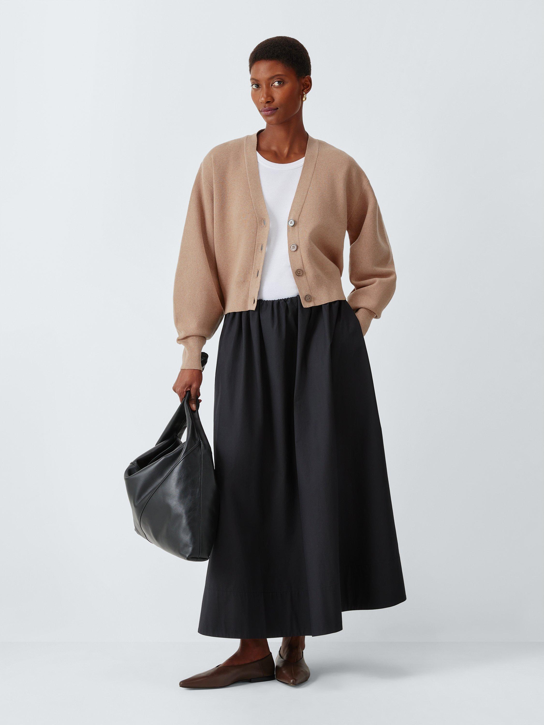 Product image 3 of 6, which shows John Lewis V-Neck Cotton Blend Cardigan, Camel, 8