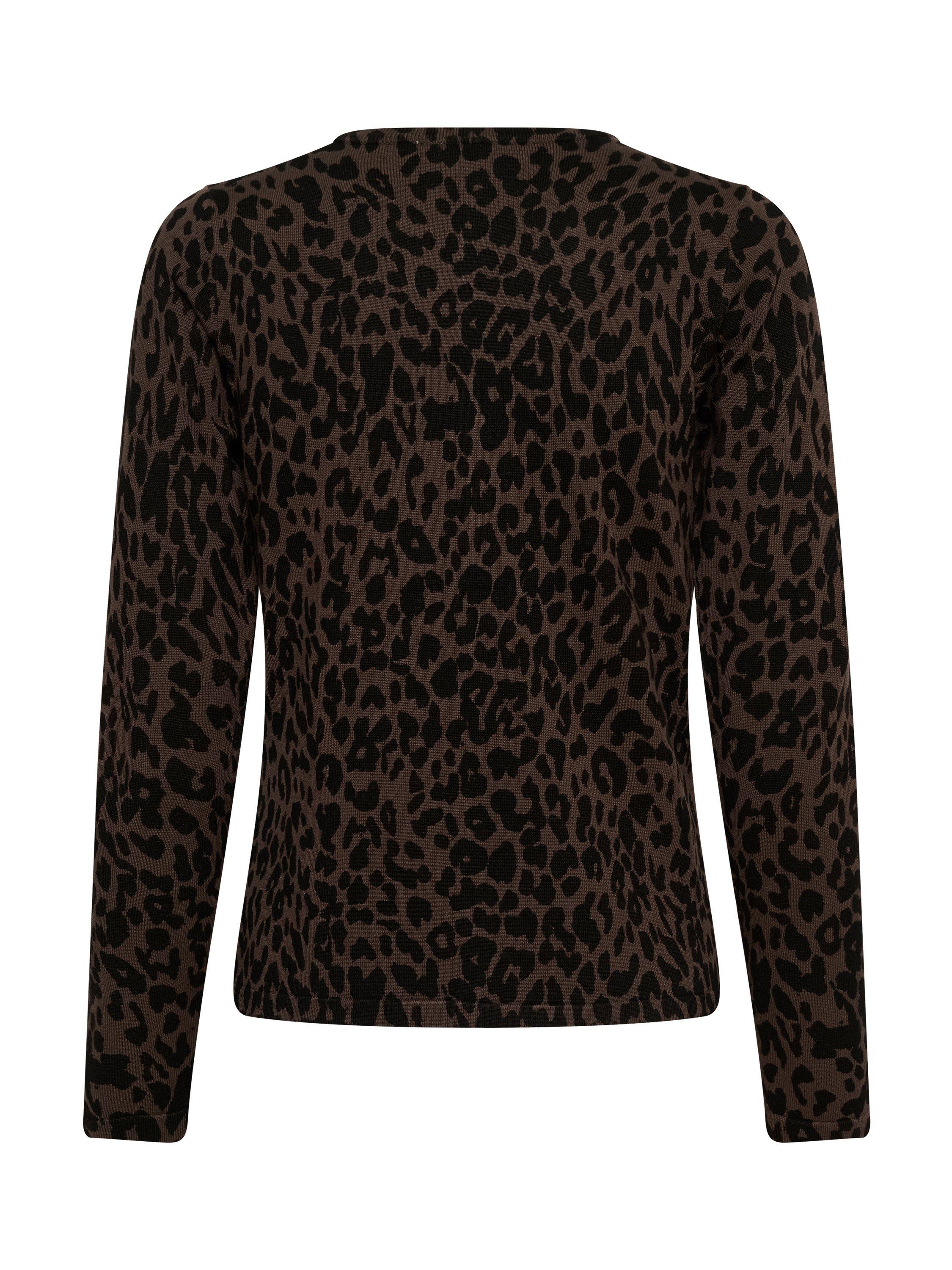 Product image 6 of 6, which shows Saint Tropez ZhilaSZ Leopard Cardigan, Chocolate Brown, XS