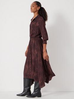 HUSH Hanky Animal Print Long Sleeve Collar Maxi Dress - view 2, Brown