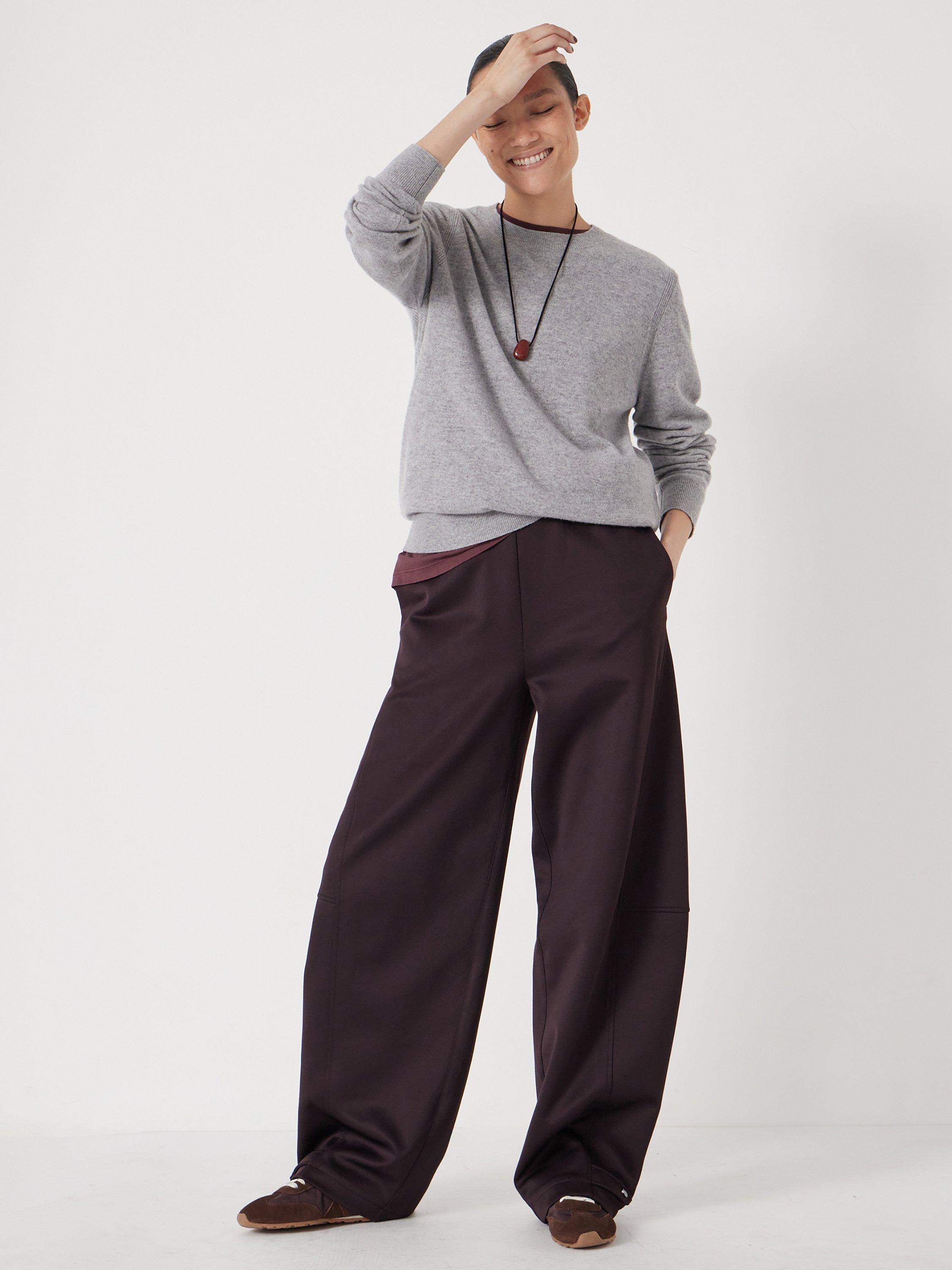 Product image 2 of 4, which shows HUSH Ivy Wool Crew Neck Jumper, Light Grey Marl, L-XL