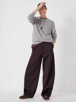 HUSH Ivy Wool Crew Neck Jumper - view 2, Light Grey Marl