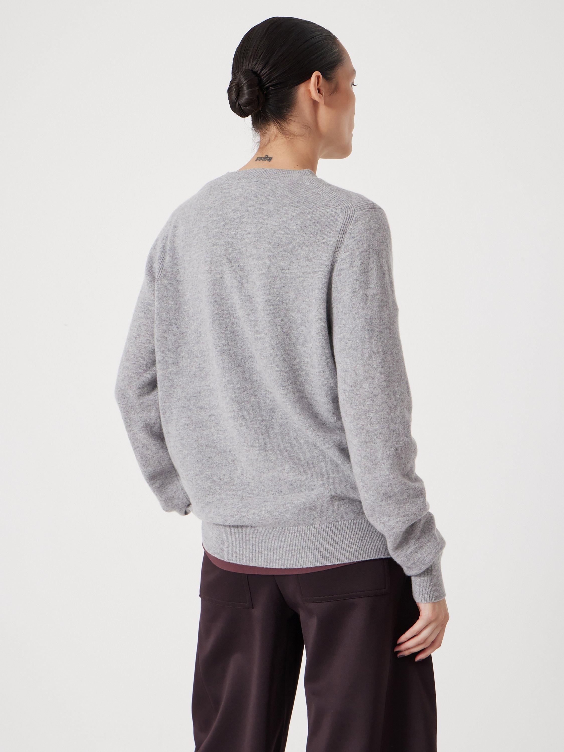 Product image 3 of 4, which shows HUSH Ivy Wool Crew Neck Jumper, Light Grey Marl, L-XL