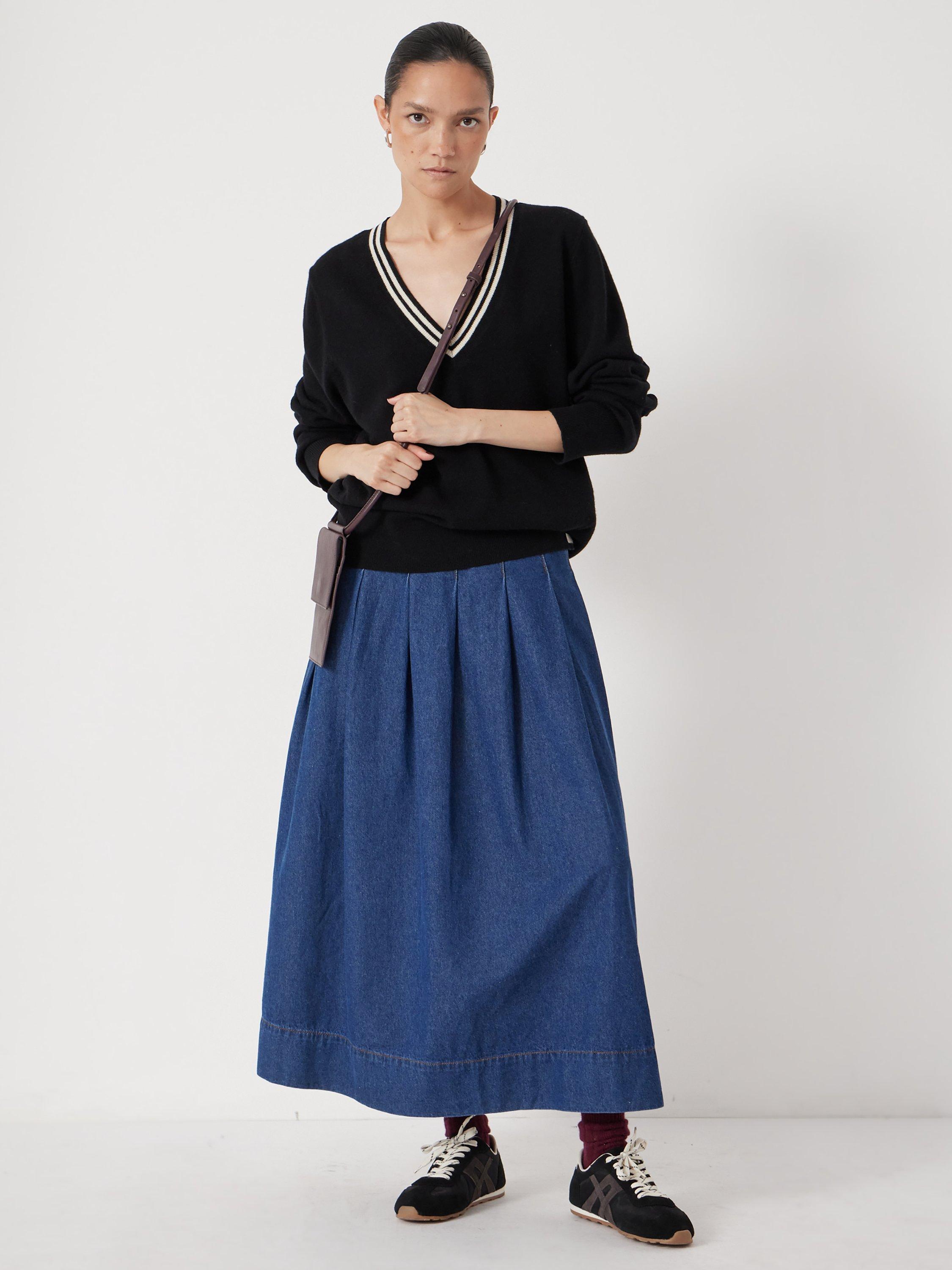 HUSH V-Neck Striped Merino Wool Jumper