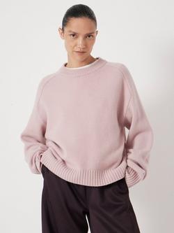 HUSH Nina Merino Wool Cropped Jumper, Blush Pink