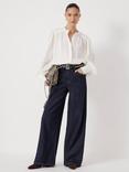 HUSH Puff Sleeve Round Neck Blouse