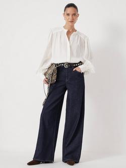 HUSH Puff Sleeve Round Neck Blouse, Ecru