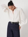 HUSH Puff Sleeve Round Neck Blouse