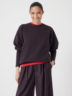 HUSH Puff Cinched Long Sleeved Sweatshirt - view 2, Burgundy Purple