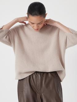 HUSH Chunky Pure Cashmere Tee - view 2, Almond