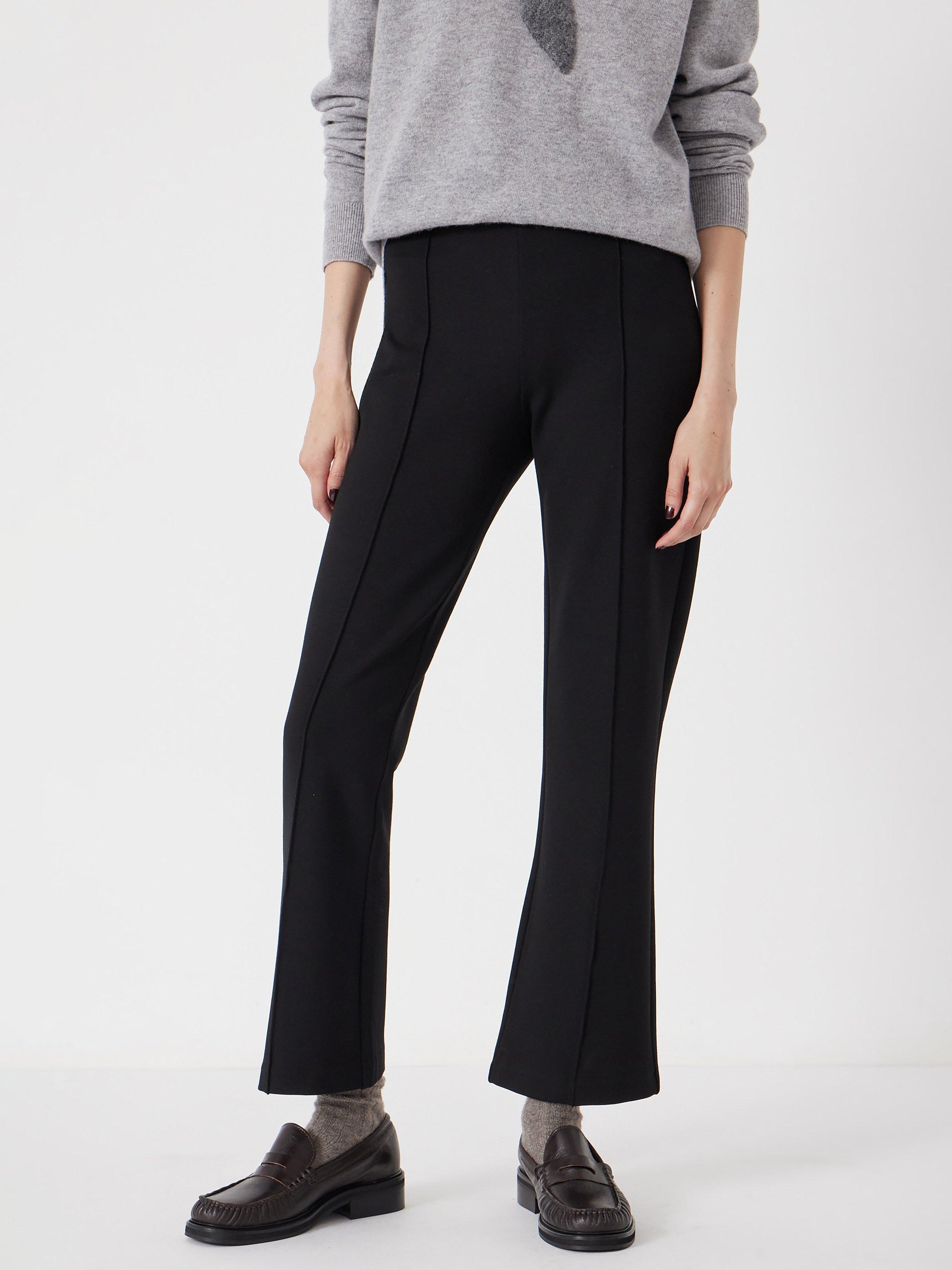 Product image 3 of 6, which shows HUSH Flare Cropped Tailored Trousers, Black, L