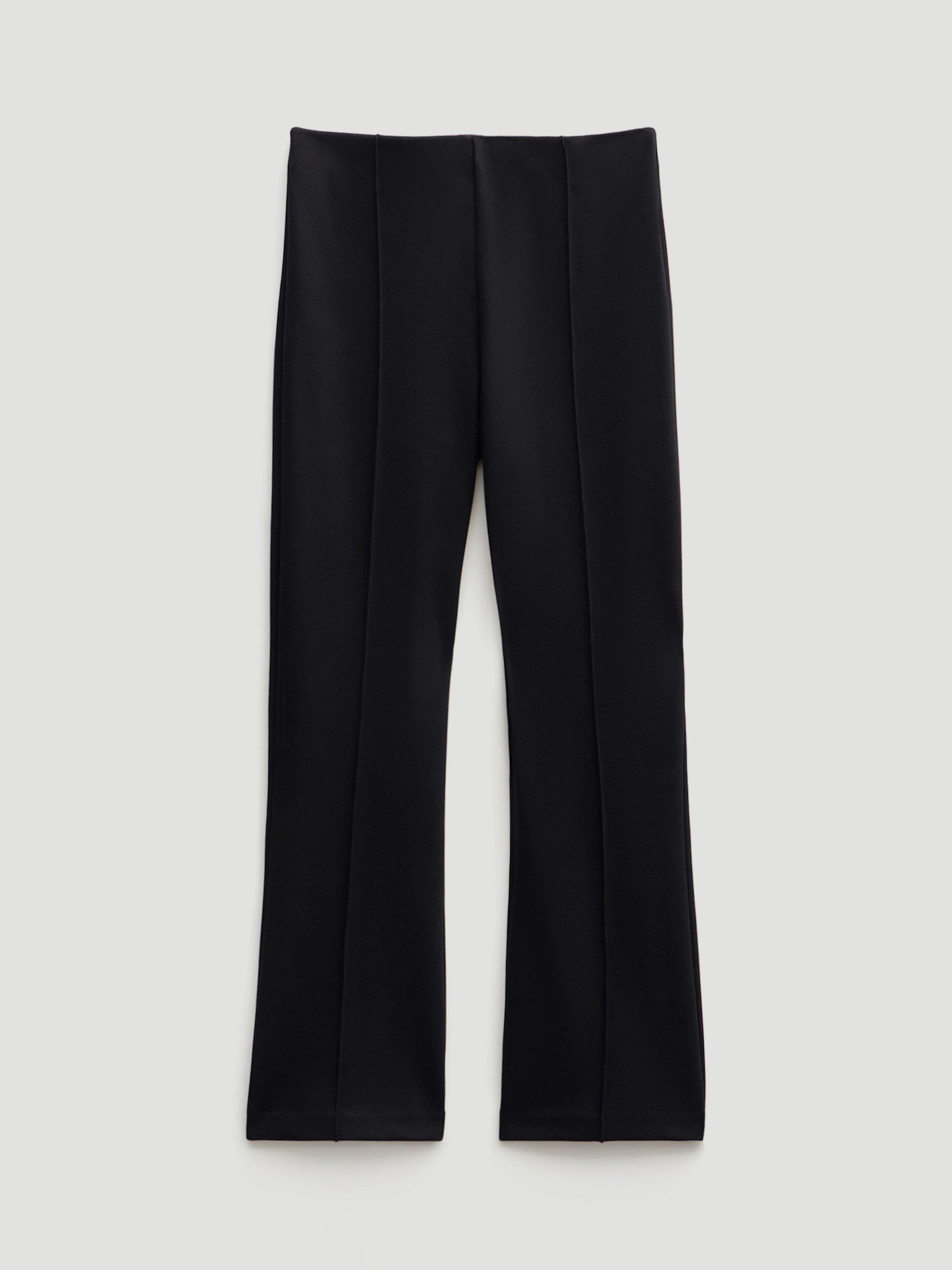 Product image 4 of 6, which shows HUSH Flare Cropped Tailored Trousers, Black, L