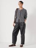 HUSH Leather Tailored Barrel Trousers
