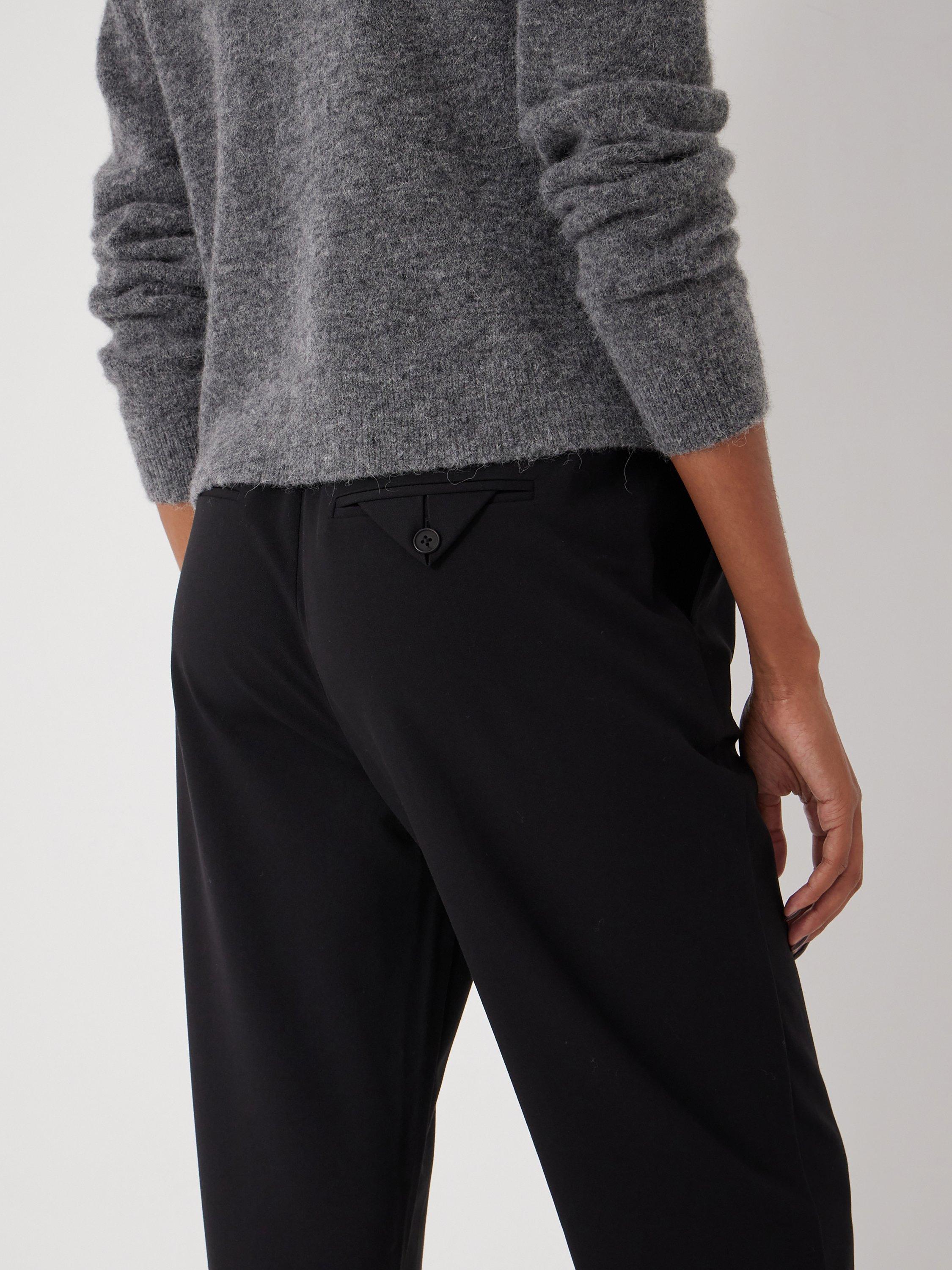 Product image 3 of 4, which shows HUSH Pull On Slim Fit Tailored Trousers, Black, 6S