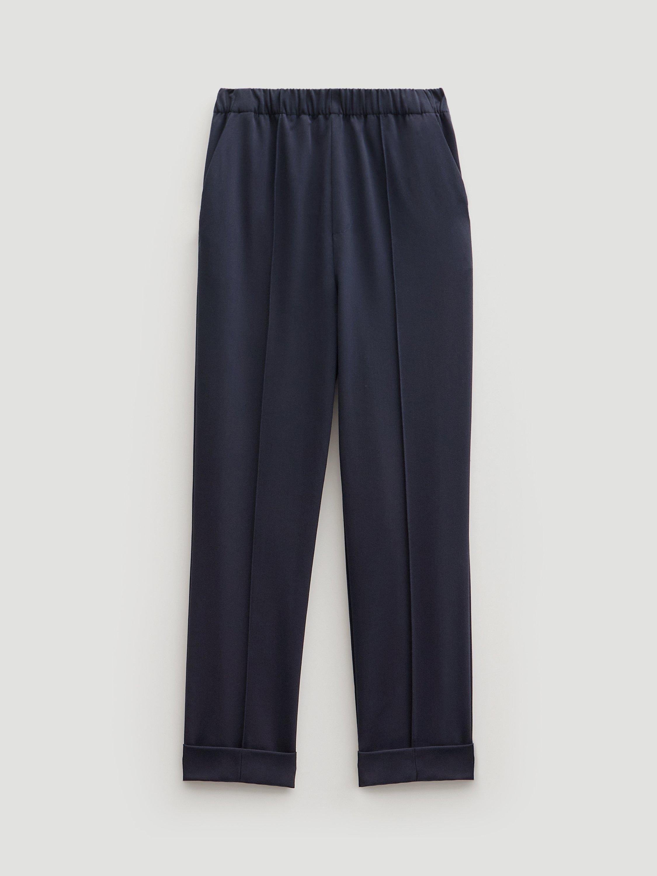 Product image 4 of 4, which shows HUSH Pull On Slim Fit Tailored Trousers, Navy, 6S