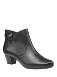Hotter Addison Leather Ankle Boots, Black