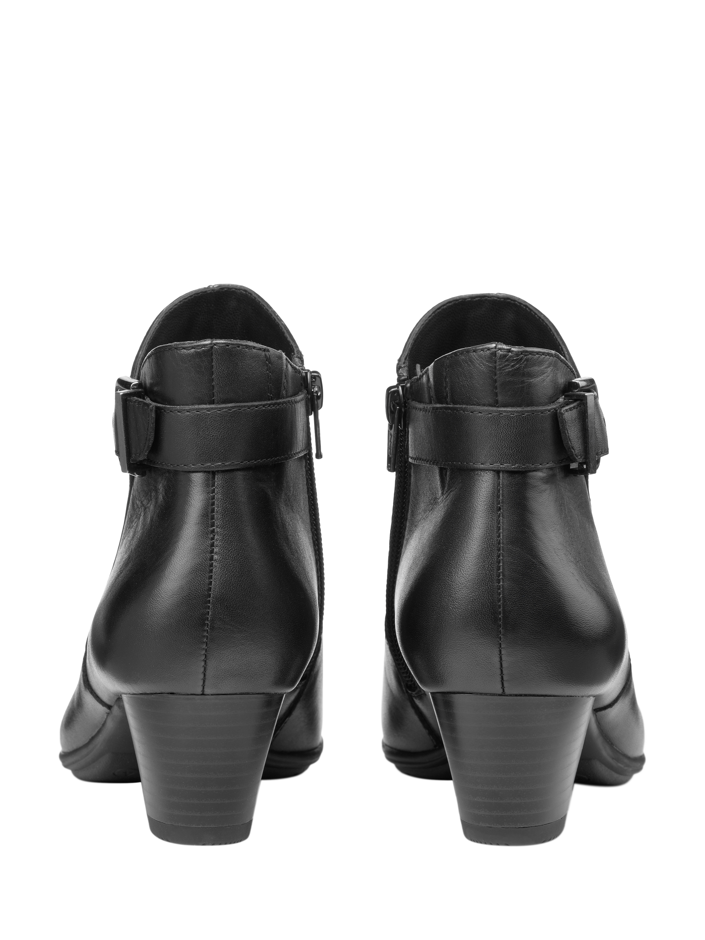 Product image 4 of 5, which shows Hotter Addison Wide Fit Leather Ankle Boots, Black-le, 3W